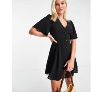 ASOS - Black Flutter Sleeve Dress